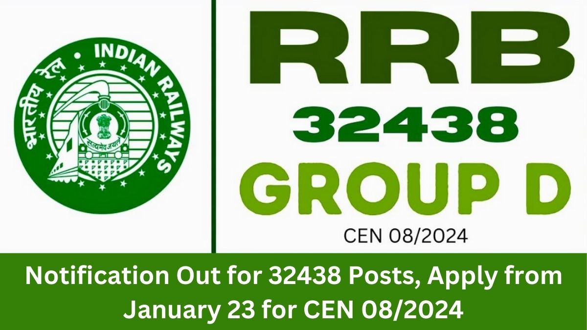 RRB Group D Recruitment 2025: Detailed Notification Out for 32438 Posts, Apply from January 23 for CEN 08/2024