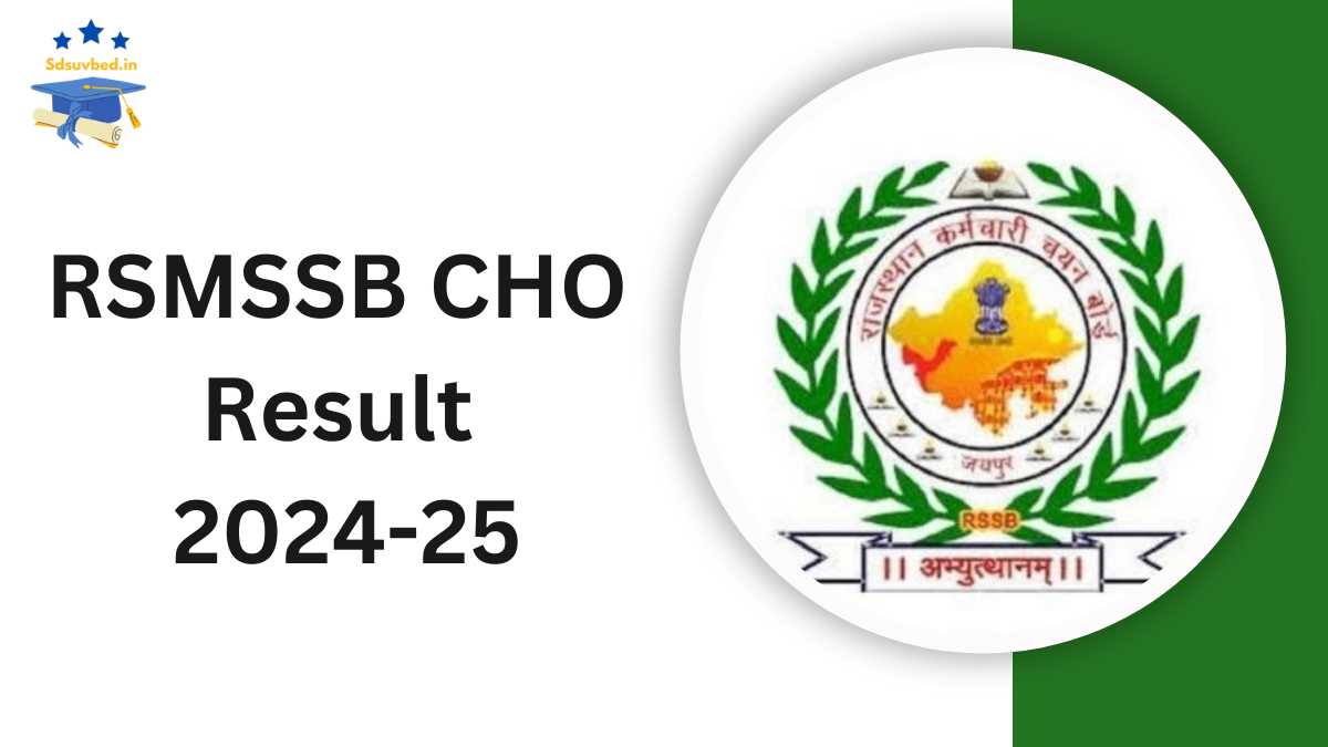 RSMSSB CHO Result 2024-25: Download Final Results and Cut-off Marks