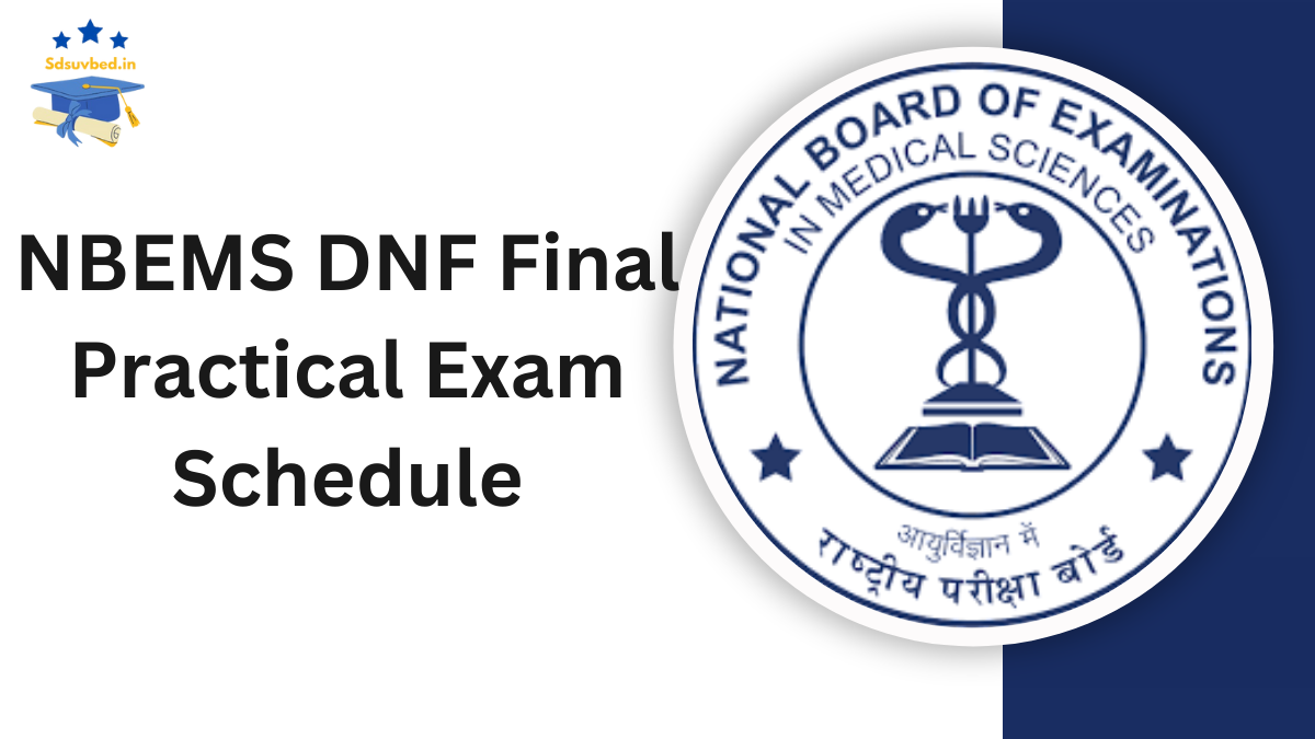 NBEMS DNF Final Practical Exam Schedule